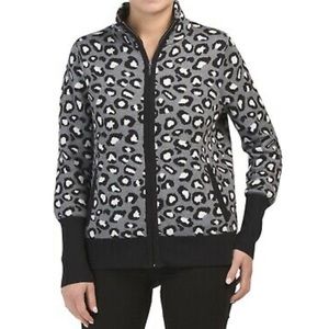 NEW | Rachel Zoe | leopard zip up sweater | S